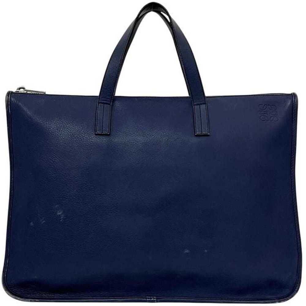 Loewe bag, navy blue, Anagram pattern, leather, 520315 LOEWE